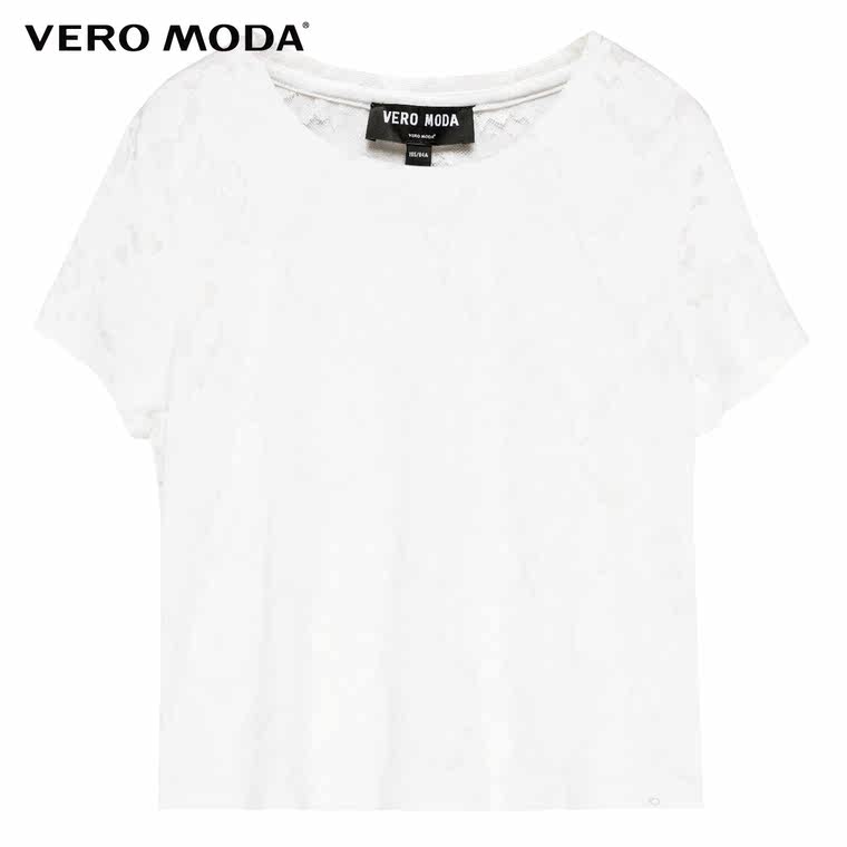 Vero Moda蕾丝圆领短袖合体版型T恤|315201164