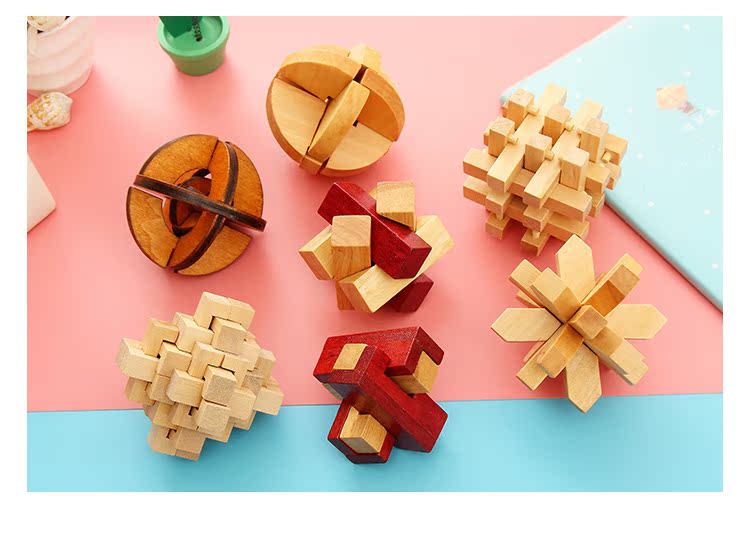 孔明锁益智玩具成人儿童鲁班锁榫卯智力扣华容道机关盒解压小学生