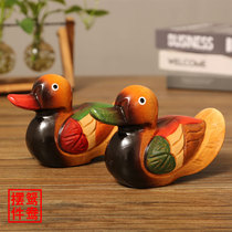 The bedroom wedding room house decorative woody mandarin duck pendulum patch a small pair of wood carving wedding wedding gifts for newcomers