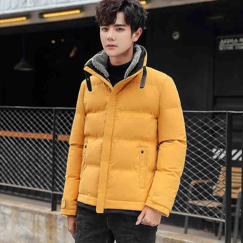 羽绒棉服男装2019秋冬新款短款轻薄白鸭绒纯色羽绒服外套男潮