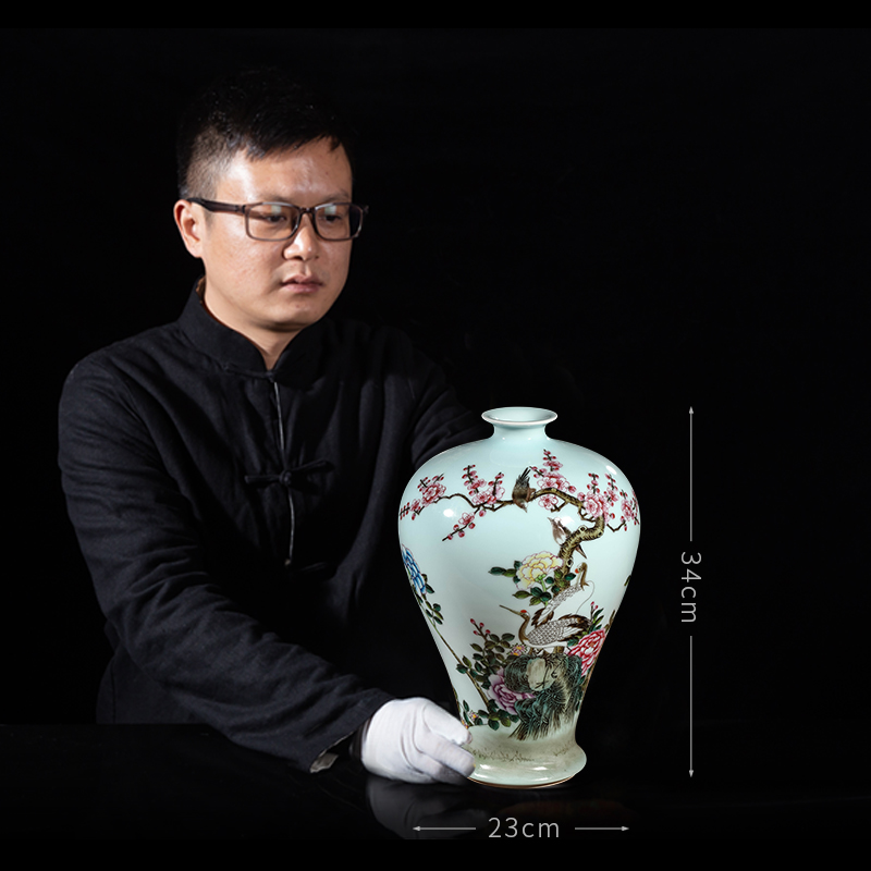 Mei jia lage jingdezhen checking antique ceramics famille rose porcelain painting of flowers and birds in bottle furnishing articles home sitting room porch decoration