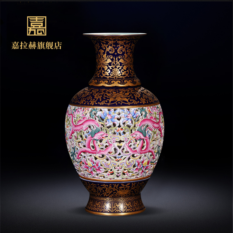 Jia YangShiQi master hand sharply lage jingdezhen ceramics glaze high - end living room decoration vase