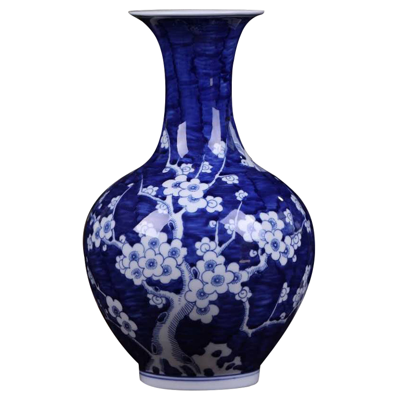 Ceramic vases, blue and white porcelain vase MeiKaiWuFu decorations furnishing articles furnishing articles jingdezhen ceramics archaize water