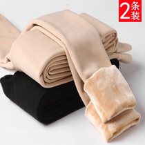 Light leg artifact flesh color leggings women wear stockings skin color artifact autumn and winter nude trousers plus velvet padded cotton pants