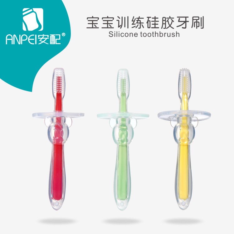 install baby toothbrush, baby soft hair brush, baby 0-1-2-3-year-old silicone toothbrush