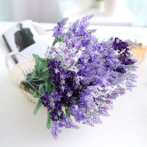 Silk flowers dried flowers plastic fake flowers living room flower arrangement bouquet decorative flowers simulation flowers 10 lavender pastoral fence