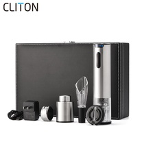 CLITON Electric Wine Opener Leather Box Set Rechargeable electric wine opener Wine gift box Set