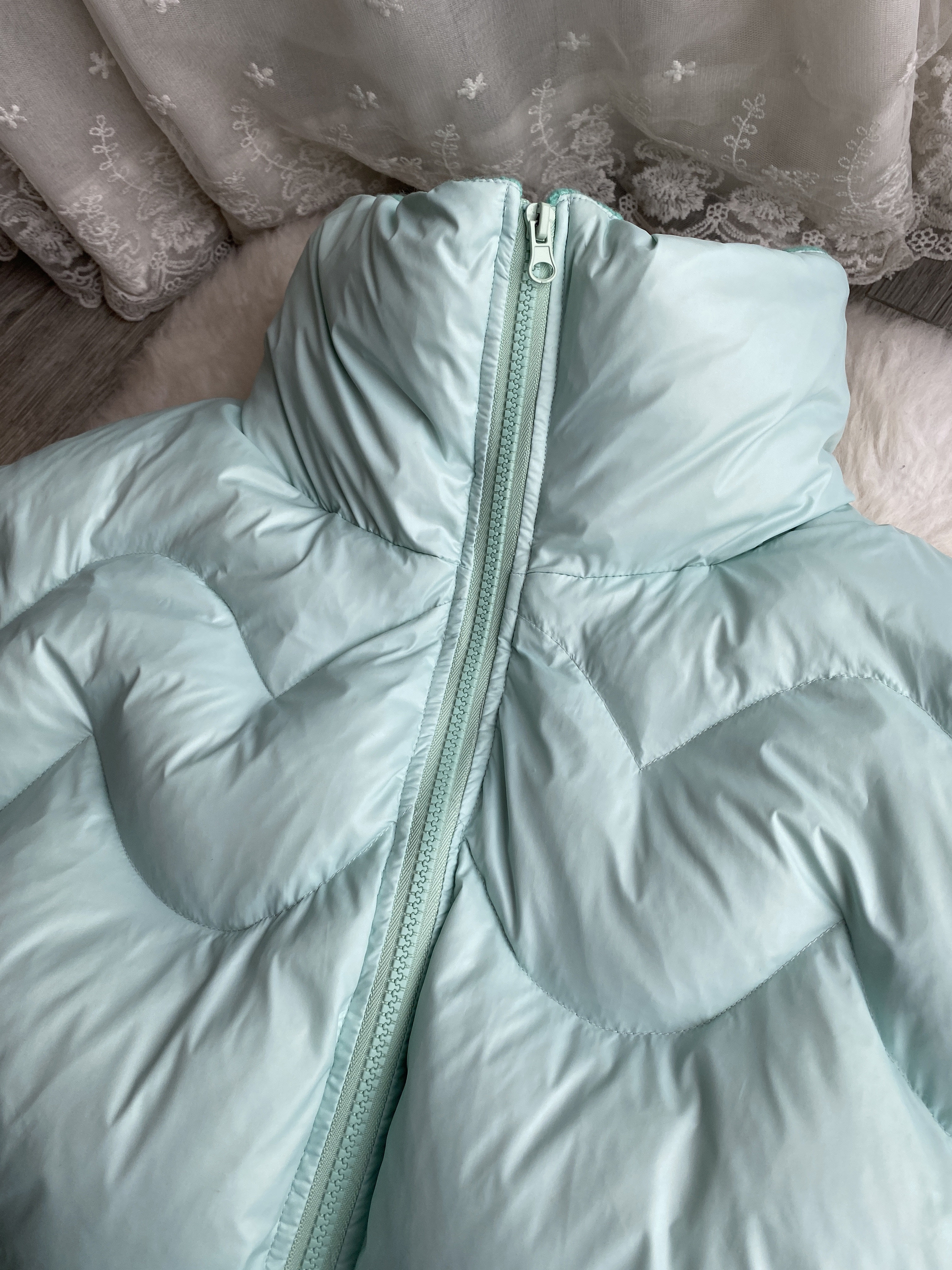 bear熊熊屋显白薄荷绿90白鸭绒短款立领保暖羽绒服