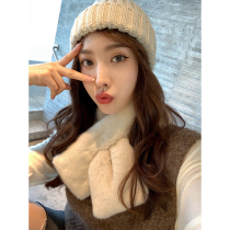 Fu Zhien Four-color small blanket mink scarf warm fashion wild purple label grade mink collar 2020 winter