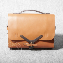 Lewhisper designer series niche 12 inch cowhide simple edition business commuter briefcase messenger bag men and women