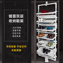 Rotary multi-layer shoe rack 360-degree household shoe cabinet multifunctional large capacity storage shoe rack wardrobe hardware accessories