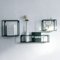 Wall-mounted shelf Wrought iron display rack punch-free industrial style bookshelf living room creative display decoration rack