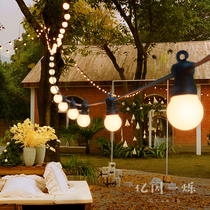 Outdoor garden lights Villa garden decoration colorful lights Balcony string lights Waterproof hanging lights Small bulbs Yard layout household