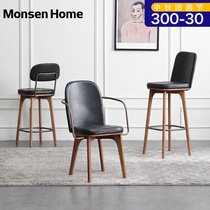 Mu Shengjia designer Ruen solid wood dining chair log handrail Nordic industrial retro American back chair desk and chair