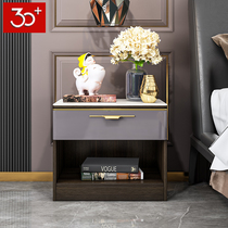 Italian rock board bedside table modern simple light luxury bedroom small creative mini storage bedside cabinet locker