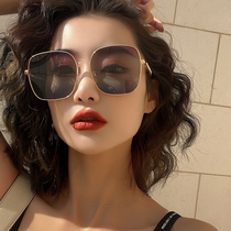 2022 New ink mirror lady Han version Tide Big Face Lean in Anti-UV Fashion Sun Glasses Women Online Red