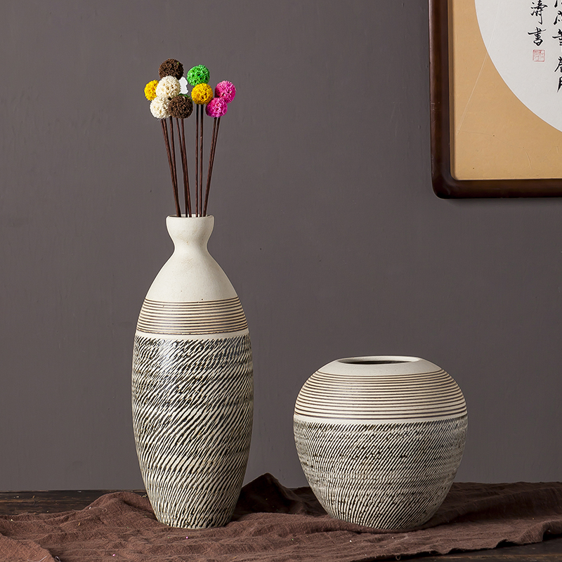 Jingdezhen ceramic vases, I and contracted household hydroponic flowers dried flower arranging flowers furnishing articles sitting room pure and fresh and small table