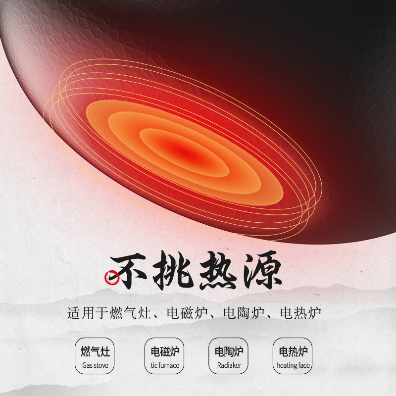 zhangqiu iron pot old hand-made uncoated wok non sti wok