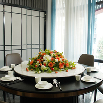 Hotel Dining Table Flower Pendulum Flowers High-end Hotel Dining Room Grand Round Table Turntable Middle Pendulum Pieces Simulation Flower Meeting Table Fake Flowers