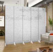 White retro brick wall background folding screen partition fashion living room entrance coffee bar window YY anchor