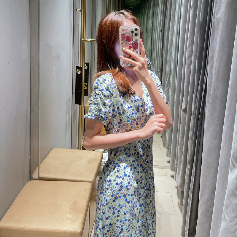 WMXZ tự chế mùa xuân và mùa hè 2021 sản phẩm mới của phụ nữ mùa hè thanh lịch hoa chữ V xẻ cổ váy kho báu - Sản phẩm HOT
