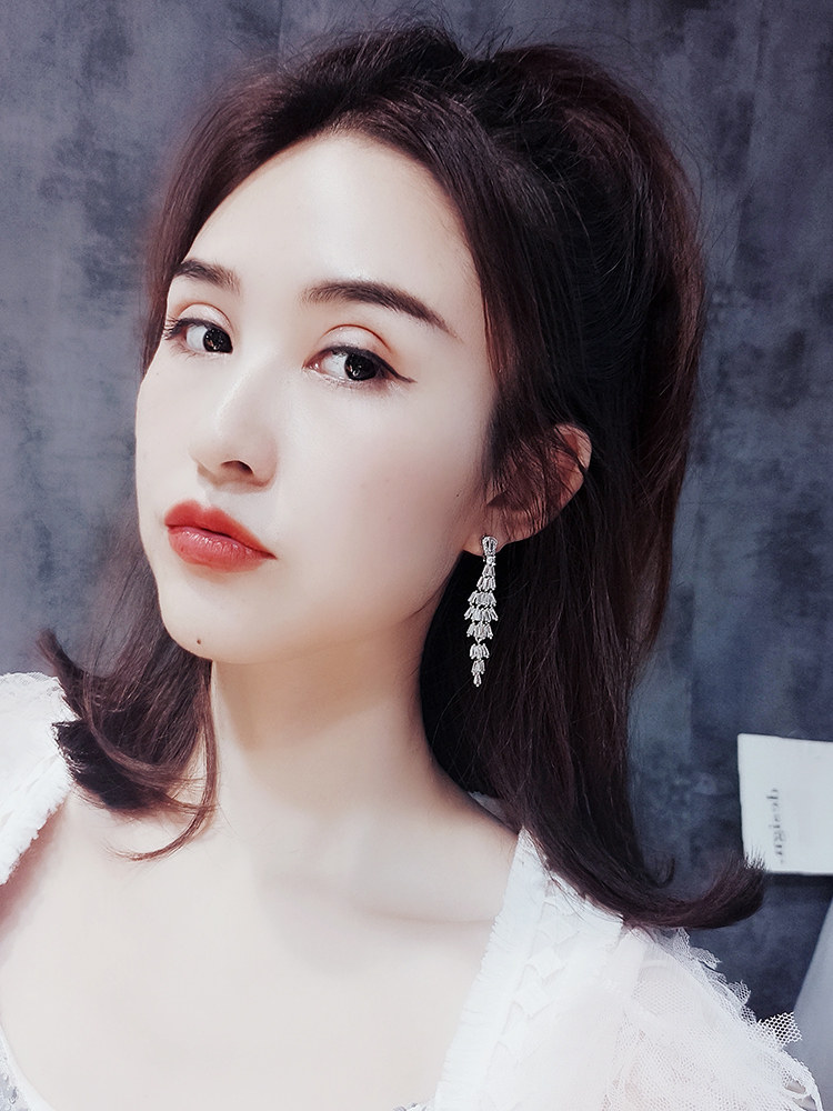 璀璨个性网红耳钉2019新款潮耳坠女长款圆脸适合耳环气质韩国耳饰