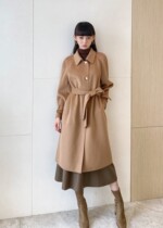 Lieer Gaoding LRKS〖Gold Bar Coat〗1280g80 counts 100 sheep wool double-sided wool coat womens long style