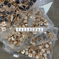 YOMOSTUDIO square Taiwan drill metal button tooth edge Alien shirt button hair decoration hair rope decoration