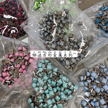 YOMOSTUDIO square metal shirt button colored slim side wool cardiovert shirt decoration clasp