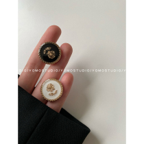 YOMOSTUDIO Flower vintage button button button round womens sweater buckle jacket suit button fashion metal buckle