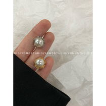 YOMOSTUDIO METAL BUTTON Button Hair Decorative Buckle Pearl Buttoned Lady Coat Wind Clothing Button Lady Coat Button