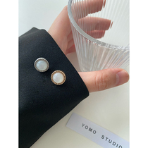 YOMOSTUDIO metal small fragrance 100 lap wind pearl button shirt needle weasel-knit cardiovert womens clothing decorative collar
