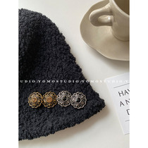 YOMOSTUDIO Xiaoxiang Retro Style Button Womens Clothes Decorative Button Metal Button Sun Flower Button Cardigan