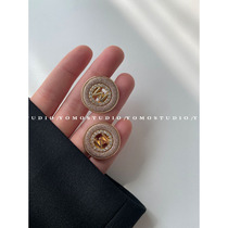 YOMOSTUDIO Xiaoxiang European and American style buttons metal letter M button coat decorative buckle woolen jacket women