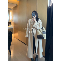 Money Mercy West Wool Temperament Fur Coats Women Loose Jacket Woman Loose medium Long Two-sided Coat 2021 Winter New