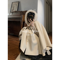 Money Mercy West Temperament Short Cloak Fur Coats Woman Loose double face Son Coat 2021 Winter New