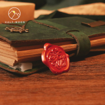 Half Moon literary retro relief fire paint sticker Sealing sticker Wedding hand envelope sticker Hand account material seal