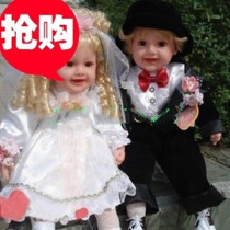 Princess Annas intelligent foreign doll cloth dolls wool suede toy wedding dress Wedding Dress Press-Bed Doll Pair