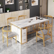 Rock table tea table and chair combination modern simple tea table tea table tea art table home tea table high-end new Chinese light luxury