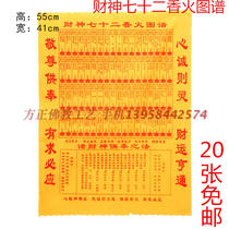 Buddhist Taoist Feng Shui supplies(God of wealth seventy-two incense spectrum map)Burning incense illustration Guanyin Xianjia dharma utensils Buddha utensils