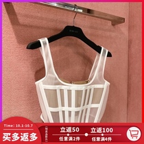 OLASTAGE Australian designer brand DION LEE2020 spring and summer new black and white sling Fishbone breast