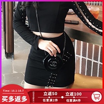 Olastage Australian design brand Joint black rivet skirt slim skirt slim skirt Joker dress children