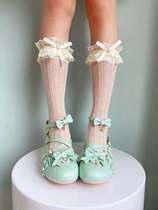 White lace socks summer childrens hollow Lolita girls lace socks bow princess socks thin tube socks