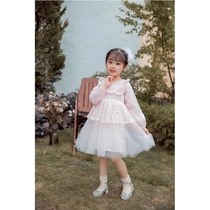 Lolita princess dress childrens dress girls spring dress long-sleeved sweet foreign style super fairy dress fashion mesh dress