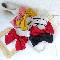 Korean Great Butterfly Knot Hairpin Hairpin Top Clip Hair Accessories Red Card head Adorned Girl Oversize Red and Red Pins