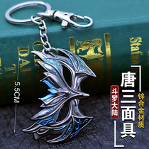 Douluo mainland hand-made Shrek seven strange Tang three masks Wu Soul Temple token Peacock feather keychain metal pendant