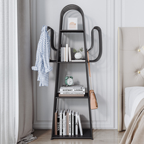 Nordic Wind Decorated Cacti Iron Art Shelf Living Room Bedroom With Corner Bookcase Floor Close To Wall Narrow Headboard