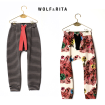 6 Fold Clear Cabin No Deback Wolf And Rita Boy Pure Cotton Striped Long Pants Children Boy Color Pants