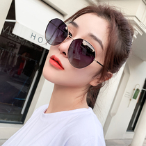 Sunglasses womens 2021 new fashion round face big face thin ins polarized anti-UV sunglasses myopia glasses