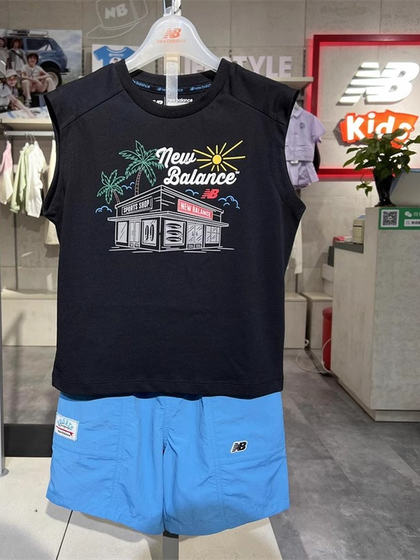 New Balance/NB 어린이 의류 2025 여름 어린이의 짠 빠른 건조 스포츠 반바지 조끼 세트 2TF22093 New Balance/NB 어린이 의류 2025 여름 어린이의 짠 빠른 건조 스포츠 반바지 조끼 세트 2TF22093